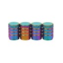 Aluminium Valve Caps 4 pcs Glossy Rainbow Finish with Colour Gradients Lightweight Metal Design Decorative Accessory for Wheels 3