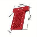 Aluminium Woodworking Marking Rule with Holes 5–60 mm Accurate Template for Marking and Drilling Carpentry Tools DIY Workshop 2