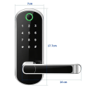 Älykäs ovenlukko WiFi IP67 sormenjälki NFC-koodikortti sovellusavain avaimeton sisäänkäynti kaksipuolinen kahva teräs- ja puuoville 33-50 mm 10