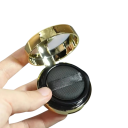 Ambalaj compactă pentru pudră cu oglindă și burete, cutie rotundă 5,2 cm, plastic, aurie, ambalaj cosmetic pentru geantă 2