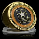 Amerikai Hadsereg Emlékmű Érme Veteránoknak 4 cm Fém Arany Fekete és Narancssárga Részletekkel Kétoldalas Dombormű Csillaggal és Sólyommal 2