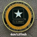 Amerikai Hadsereg Emlékmű Érme Veteránoknak 4 cm Fém Arany Fekete és Narancssárga Részletekkel Kétoldalas Dombormű Csillaggal és Sólyommal 5