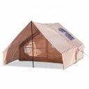 Amplia tienda inflable en forma de casa con lona de extensión 300 x 210 x 200 x 200 cm Con bomba y bolsa Beige Para camping y cabaña 1