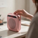 Amplificador de voz con micrófono Megáfono y altavoz portátil Reproducción desde USB y tarjeta TF 8,4 x 2,8 x 9,2 cm Rosa Para amplificar la voz 2