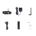 Amplificador multicanal Fosi Audio HT4S de 4 canales con control remoto Bluetooth y retroiluminación LED para cine en casa y altavoces exteriores 5
