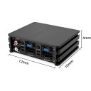 Amplificateur de voiture 4 canaux 60 W x 4 puissance maximale 240 W 12 x 10 x 4 cm classe A/B noir pour autoradios Android subwoofers et haut-parleurs 3