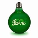 Ampoule LED décorative avec filament spiralé G125 E27 Inscription Love 4 W 220 V 12,5 x 17,5 cm Écran en verre et culot en aluminium 2