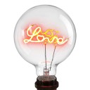 Ampoule LED spirale avec filament G125 E27 Forme du mot Love 4 W 220 V 12,5 x 17,5 cm Douille en aluminium et couvercle en verre Pour lampes et luminaires 1
