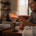 Ampoule LED spirale avec filament G125 E27 Forme du mot Love 4 W 220 V 12,5 x 17,5 cm Douille en aluminium et couvercle en verre Pour lampes et luminaires 7