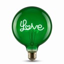 Ampoule LED spirale G125 E27 Filament en forme d'inscription Love 4 W 220 V 12,5 x 17,5 cm Couverture en verre et douille en aluminium Pour lampes et luminaires 2