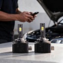 Ampoules LED D3S pour phares 6000K 30000 lm Canbus, 70 W paire, aluminium avec ventilateur, noires, remplacement des xenons HID pour voiture 12–24 V 2