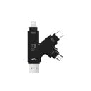 Αναγνώστης καρτών μνήμης SD και Micro SD 4 σε 1 για τηλέφωνο και υπολογιστή Συνδέσεις USB USB-C Micro USB και Lightning Χωρίς καλώδια 2