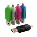 Αναγνώστης μνήμης καρτών SD και microSD 2 σε 1 με συνδέσεις USB και micro USB Ταχύτητα μεταφοράς έως 480 Mbps Συμπαγές μήκος 5,5 εκ. Πλαστικό ABS 1