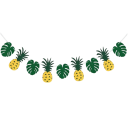 Ananasový banner s listy 8x15 cm Tropická dekorace Havajská Letní Párty Safari Džungle Svatba Narozeniny Tematická Výzdoba Oslav 1