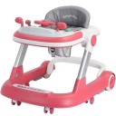 Andador 2 em 1 com tabuleiro removível plástico algodão linho dobrável andador infantil para impulsão para bebés com tabuleiro musical 4