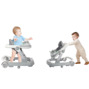 Andador 2 em 1 com tabuleiro removível plástico algodão linho dobrável andador infantil para impulsão para bebés com tabuleiro musical 8