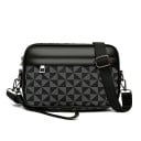 Ανδρική τσάντα crossbody 24×14×5 εκ. Πολυτελής επαγγελματική τσάντα από συνθετικό δέρμα Κομψή τσάντα γραφείου για τηλέφωνο Σχέδιο καρό Μοντέρνο 1