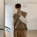 Ανδρικό γιλέκο με γιακά F304 3