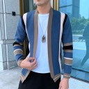 Ανδρικό ριγέ cardigan 2