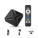 Android TV box Android 16 8K Ultra HD 2 GB RAM 16 GB memoria Rockchip 3518 LAN dual WiFi e Bluetooth 5.4 Telecomando vocale Nero per TV 5