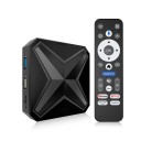 Android TV doboz Android 16 8K Ultra HD 8 GB RAM 128 GB tároló Rockchip 3518 LAN duális WiFi és Bluetooth 5.4 Hangsáv távirányító Fekete TV-hez 1