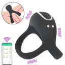 Anéis de estrangulamento vibratórios em silicone para pénis e testículos com controlo remoto por aplicação móvel vibrações inteligentes embalagem discreta 2