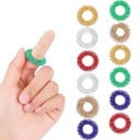 Anéis de massagem de acupressão 12 unidades Para massagem de dedos Anéis de mola com saliências em aço inoxidável Diâmetro exterior 3 cm Diâmetro 1