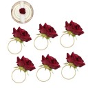 Anéis para guardanapos em forma de rosa 6 pcs 3