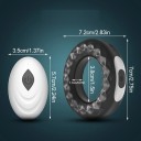 Anel de ereção vibratório em silicone com 7 cm de diâmetro, controlo remoto, 10 modos de vibração e carregamento USB, à prova de água, embalagem 3