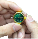 Anel de senhora com relógio 8 x 22 mm Tempo ajustável Mostrador verde Relógio real para o dedo Liga de metais e vidro Acessório de moda estiloso 3