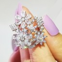 Anel feminino com flores D1480 2