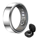 Anel inteligente IP68 com Bluetooth Caixa de carregamento Monitorização de sono Oxigénio Pulso Passos Aço titânio Anel de fitness para telefone 3