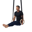 Anelli da Ginnastica 32 mm coppia con cinghie 5,1 m e avvolgimento blu per una presa più robusta per calisthenics, crossfit, trazioni e dip a casa 2