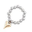 Anello da donna creativo di dimensione regolabile Design con perline con ciondolo a forma di cuore Gioiello elegante per l'uso quotidiano 2