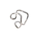 Anello da donna di dimensione regolabile Design aperto Gioiello elegante a forma organica per l'uso quotidiano e per occasioni festive 2