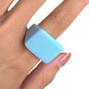 Anello da donna elegante larghezza 1,8 cm forma quadrata bordi larghi anello moderno elegante accessorio di moda 9