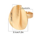 Anello da donna grande e unico a forma rotonda 3,1 x 1,7 x 3,3 cm Taglia regolabile Lega di metalli Superficie irregolare Gioiello elegante 4