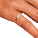 Anello da donna minimalista elegante 1,5 x 0,4 cm Motivo ovale con zirconi Lega di rame Gioiello versatile e delicato 1