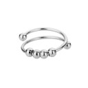 Anello da donna moderno a spirale con perline Taglia regolabile Larghezza della spirale 2 mm Acciaio inossidabile Anello antistress 2