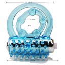 Anello di costrizione vibrante in lattice espanso con slot per uovo vibrante design doppio 5,8 cm confezione discreta 1