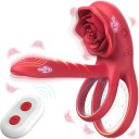 Anello di silicone vibrante con womanizer a forma di rosa, telecomando, 10 modalità, ricarica USB, impermeabile, confezione discreta 2