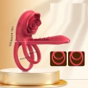Anello di silicone vibrante con womanizer a forma di rosa, telecomando, 10 modalità, ricarica USB, impermeabile, confezione discreta 4