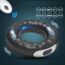 Anello erezionale vibrante in silicone di 7 cm di diametro con telecomando, 10 modalità di vibrazione e ricarica USB, impermeabile, confezione discreta 4