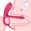 Anello vibrante rosa con 3 zone di stimolazione, telecomando, silicone, più di 10 modalità di vibrazione, Imballaggio discreto 2