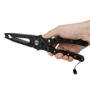 Anglerzange für Fischmäuler 21 cm rutschfester Fischhalter stabiler Werkzeug schwarz für sicheres Greifen und Handhaben von Fischen 2