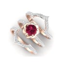 Anillo de mujer con flor 3 uds. 7
