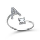 Anillo de mujer con letra del alfabeto D2398 4