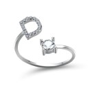 Anillo de mujer con letra del alfabeto D2398 7