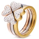 Anillo de mujer con trébol de cuatro hojas 3 uds. 4