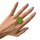 Anillo de mujer elegante ancho 1,8 cm Forma cuadrada Bordes anchos Anillo moderno elegante Accesorio de moda llamativo 4